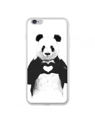 Coque Panda Amour All you need is love pour iPhone 6 Plus - Balazs Solti