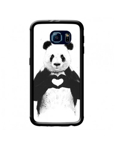 Coque Panda Amour All you need is love pour Samsung Galaxy S6 - Balazs Solti