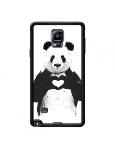 Coque Panda Amour All you need is love pour Samsung Galaxy Note 4 - Balazs Solti