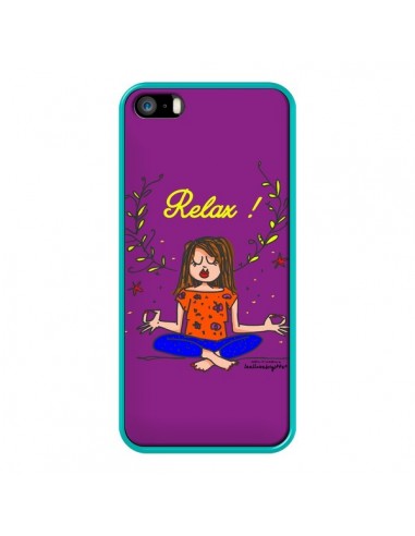 Coque Fille Relax Zen Yoga pour iPhone 5 et 5S - Leellouebrigitte