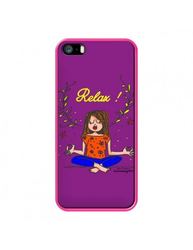 Coque Fille Relax Zen Yoga pour iPhone 5 et 5S - Leellouebrigitte