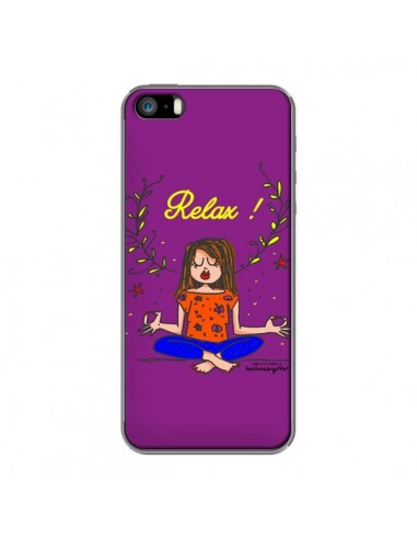 Coque Fille Relax Zen Yoga pour iPhone 5 et 5S - Leellouebrigitte