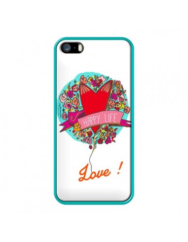 Coque Love Happy Life pour iPhone 5 et 5S - Leellouebrigitte