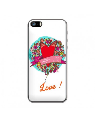 Coque Love Happy Life pour iPhone 5 et 5S - Leellouebrigitte