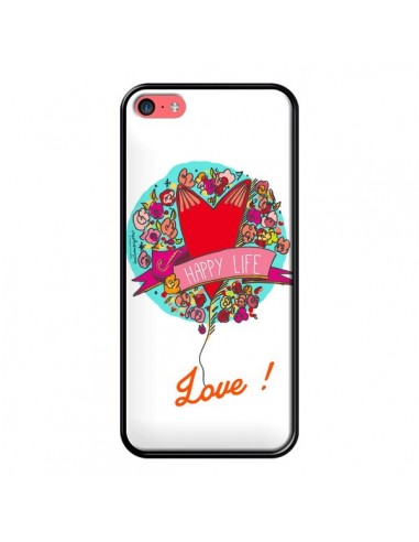 Coque Love Happy Life pour iPhone 5C - Leellouebrigitte