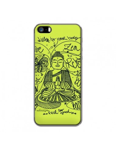 Coque Buddha Listen to your body Love Zen Relax pour iPhone 5 et 5S - Leellouebrigitte