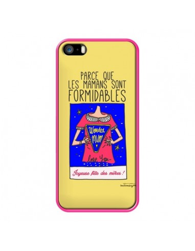 Coque Parce que les mamans sont formidables Fête des Mères pour iPhone 5 et 5S - Leellouebrigitte