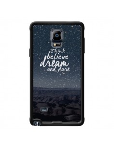 Coque Think believe dream and dare Pensée Rêves pour Samsung Galaxy Note 4 - Eleaxart