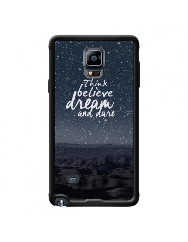 Coque Think believe dream and dare Pensée Rêves pour Samsung Galaxy Note 4 - Eleaxart