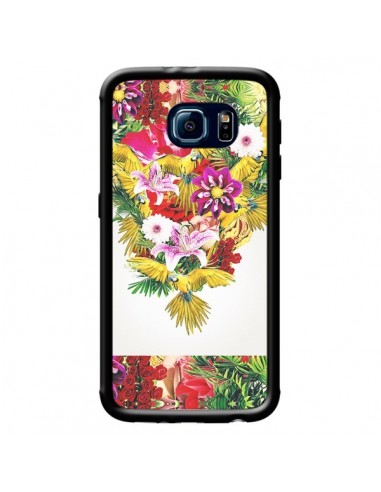 Coque Parrot Floral Perroquet Fleurs pour Samsung Galaxy S6 - Eleaxart