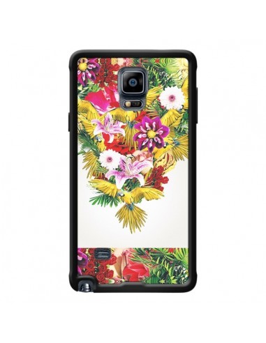 Coque Parrot Floral Perroquet Fleurs pour Samsung Galaxy Note 4 - Eleaxart