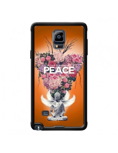 Coque Peace Fleurs Buddha pour Samsung Galaxy Note 4 - Eleaxart
