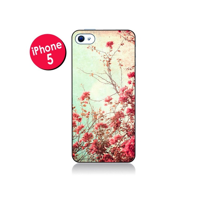 Coque Fleur Vintage Rose pour iPhone 5