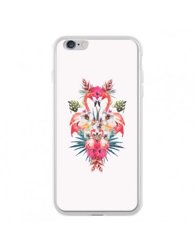 Coque Tropicales Flamingos Tropical Flamant Rose Summer Ete pour iPhone 6 Plus - Eleaxart