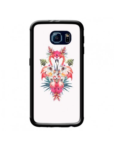 Coque Tropicales Flamingos Tropical Flamant Rose Summer Ete pour Samsung Galaxy S6 - Eleaxart