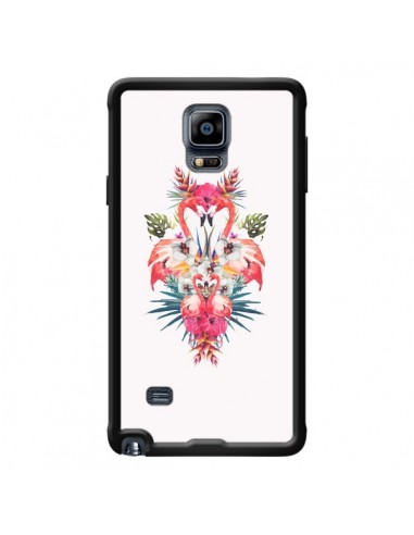 Coque Tropicales Flamingos Tropical Flamant Rose Summer Ete pour Samsung Galaxy Note 4 - Eleaxart