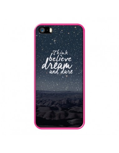 Coque Think believe dream and dare Pensée Rêves pour iPhone 5 et 5S - Eleaxart