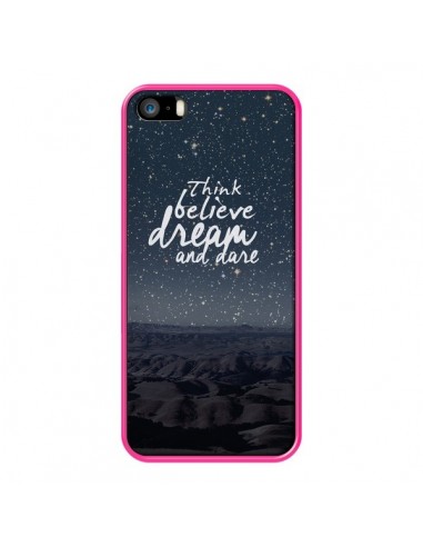 Coque Think believe dream and dare Pensée Rêves pour iPhone 5 et 5S - Eleaxart