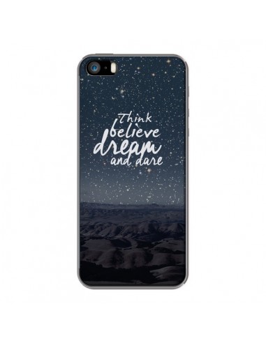 Coque Think believe dream and dare Pensée Rêves pour iPhone 5 et 5S - Eleaxart