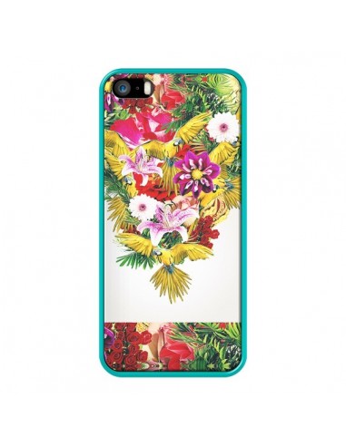 Coque Parrot Floral Perroquet Fleurs pour iPhone 5 et 5S - Eleaxart