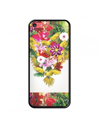 Coque Parrot Floral Perroquet Fleurs pour iPhone 5C - Eleaxart