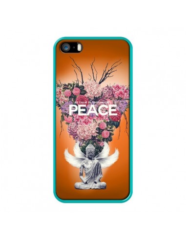 Coque Peace Fleurs Buddha pour iPhone 5 et 5S - Eleaxart