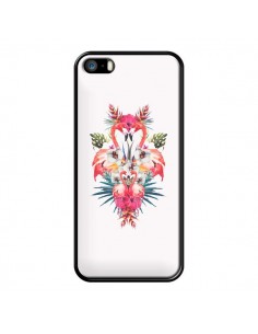 Coque Tropicales Flamingos Tropical Flamant Rose Summer Ete pour iPhone 5 et 5S - Eleaxart