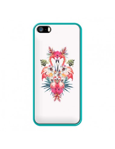 Coque Tropicales Flamingos Tropical Flamant Rose Summer Ete pour iPhone 5 et 5S - Eleaxart