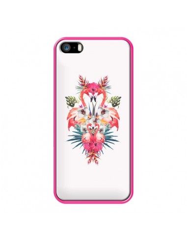 Coque Tropicales Flamingos Tropical Flamant Rose Summer Ete pour iPhone 5 et 5S - Eleaxart