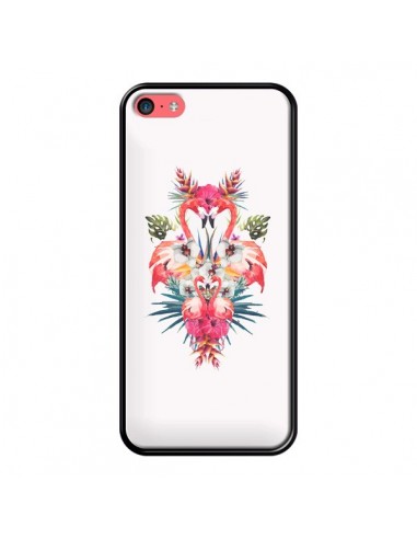 Coque Tropicales Flamingos Tropical Flamant Rose Summer Ete pour iPhone 5C - Eleaxart
