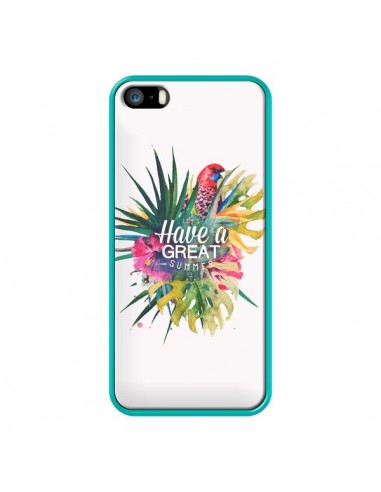 Coque Have a great summer Ete Perroquet Parrot pour iPhone 5 et 5S - Eleaxart