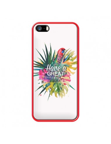 Coque Have a great summer Ete Perroquet Parrot pour iPhone 5 et 5S - Eleaxart