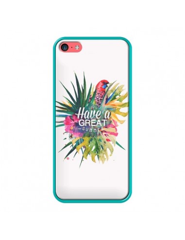 Coque Have a great summer Ete Perroquet Parrot pour iPhone 5C - Eleaxart