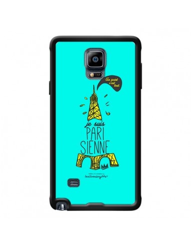 Coque Je suis Parisienne La Tour Eiffel Bleu pour Samsung Galaxy Note 4 - Leellouebrigitte