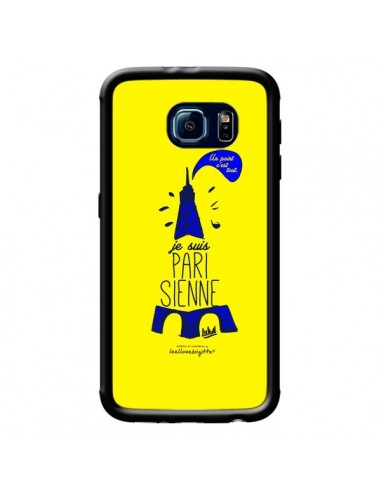 Coque Je suis Parisienne La Tour Eiffel Jaune pour Samsung Galaxy S6 - Leellouebrigitte