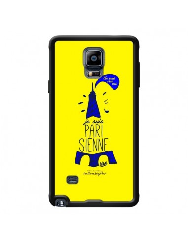 Coque Je suis Parisienne La Tour Eiffel Jaune pour Samsung Galaxy Note 4 - Leellouebrigitte