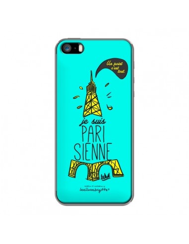 Coque Je suis Parisienne La Tour Eiffel Bleu pour iPhone 5 et 5S - Leellouebrigitte