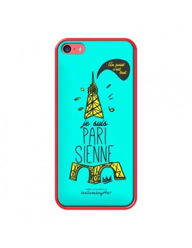 Coque Je suis Parisienne La Tour Eiffel Bleu pour iPhone 5C - Leellouebrigitte