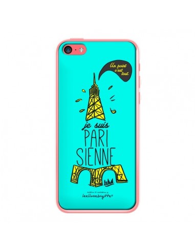 Coque Je suis Parisienne La Tour Eiffel Bleu pour iPhone 5C - Leellouebrigitte