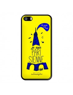 Coque Je suis Parisienne La Tour Eiffel Jaune pour iPhone 5 et 5S - Leellouebrigitte