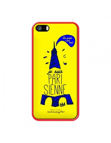 Coque Je suis Parisienne La Tour Eiffel Jaune pour iPhone 5 et 5S - Leellouebrigitte