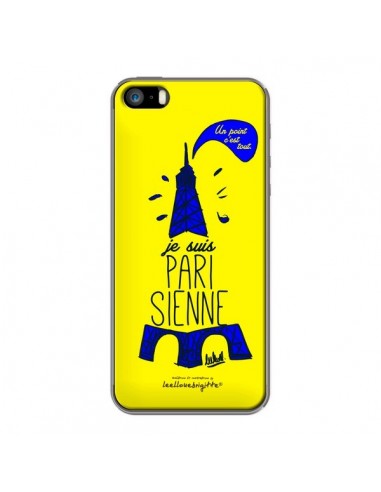 Coque Je suis Parisienne La Tour Eiffel Jaune pour iPhone 5 et 5S - Leellouebrigitte