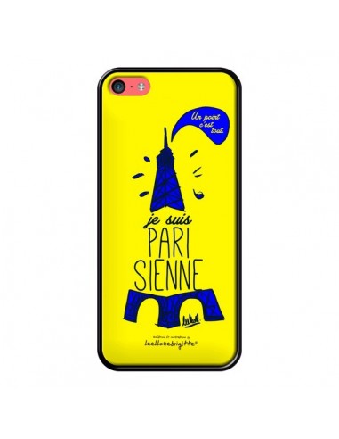 Coque Je suis Parisienne La Tour Eiffel Jaune pour iPhone 5C - Leellouebrigitte