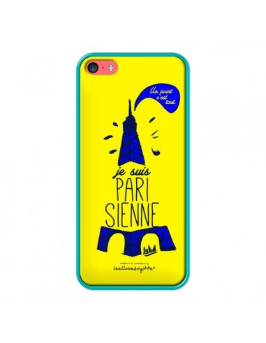 Coque Je suis Parisienne La Tour Eiffel Jaune pour iPhone 5C - Leellouebrigitte