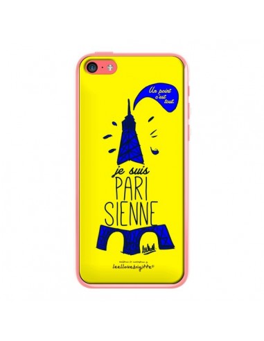 Coque Je suis Parisienne La Tour Eiffel Jaune pour iPhone 5C - Leellouebrigitte