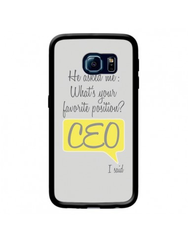 Coque What's your favorite position CEO I said, jaune pour Samsung Galaxy S6 Edge - Shop Gasoline