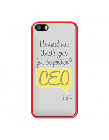 Coque iPhone 5/5S et SE What's your favorite position CEO I said, jaune - Shop Gasoline