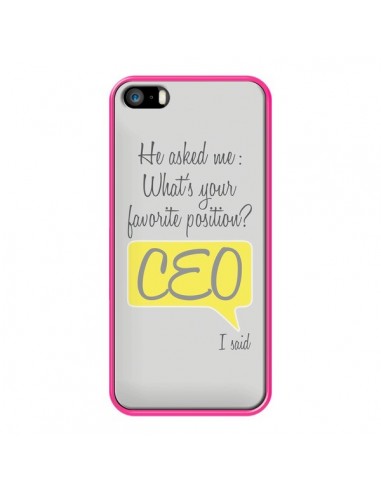 Coque iPhone 5/5S et SE What's your favorite position CEO I said, jaune - Shop Gasoline