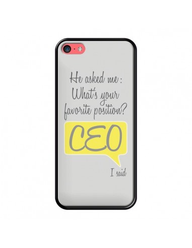 Coque iPhone 5C What's your favorite position CEO I said, jaune - Shop Gasoline