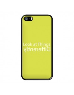 Coque iPhone 5/5S et SE Look at Different Things Yellow -...